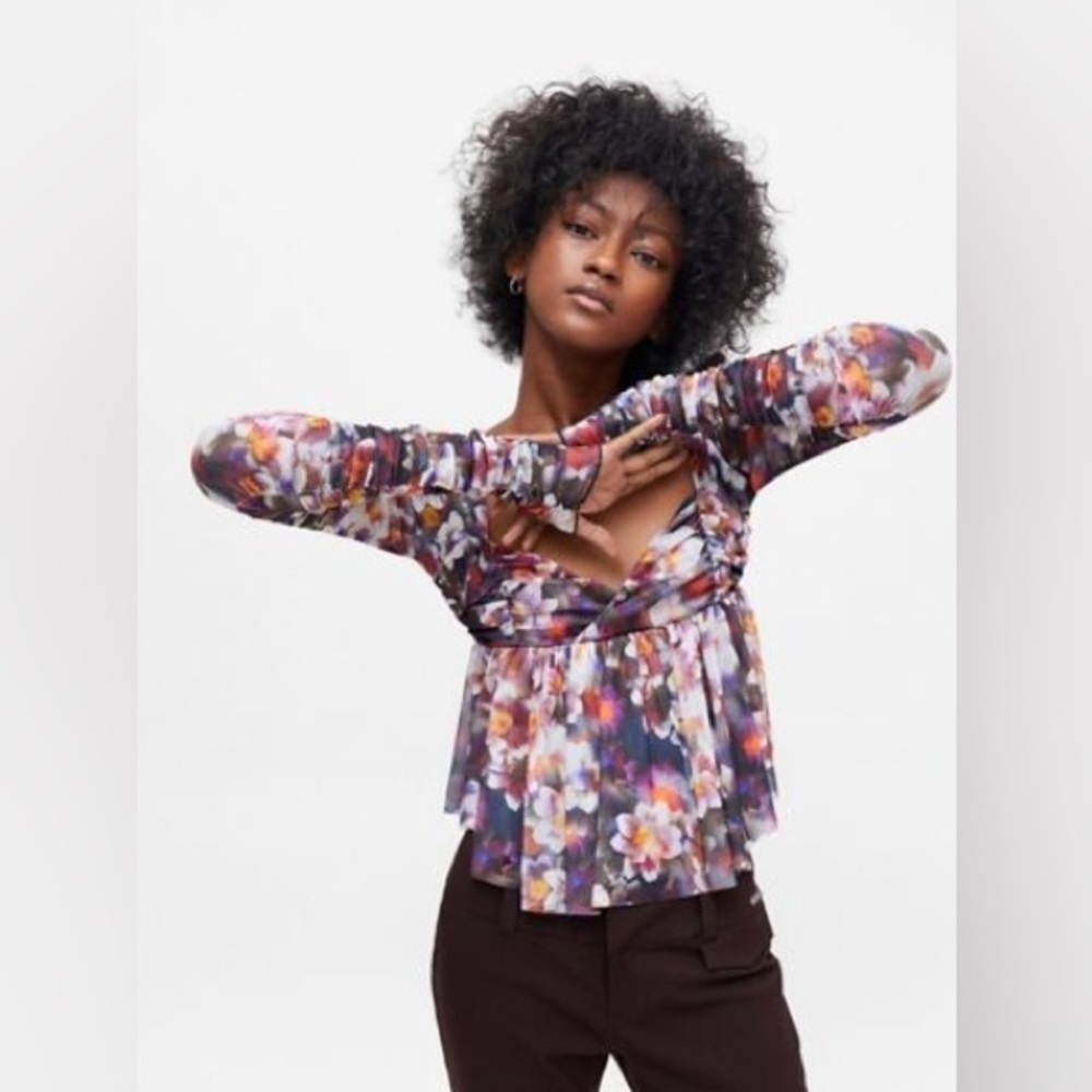 Urban Outfitters floral longsleeve crop top
